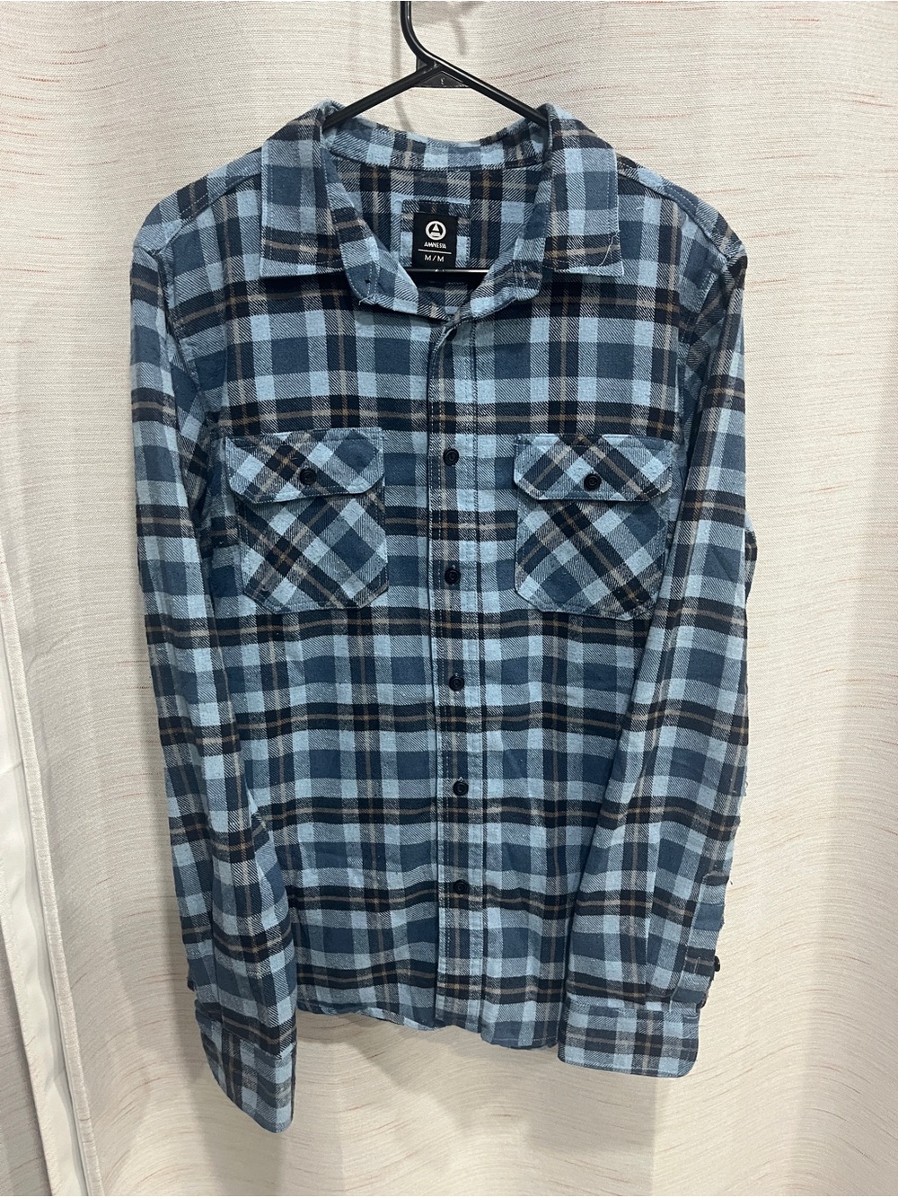 Womens Blue Plaid Button-Down Shirt - Classic Casual (004)